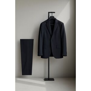 Raffaele Caruso Navy Blue Pinstripe Wool Suit Jacket‎ Pants 2Pc 36R NWT